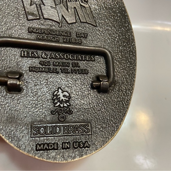 TEXAS 150th Anniversary Sesquicentennial Solid Brass Collector Belt Buckle EUC - Picture 6 of 9